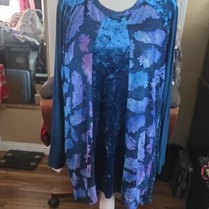 LOGO by Lori Goldstein Blue and Purple Tunic